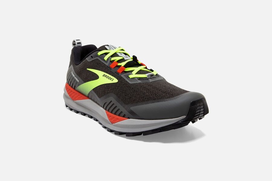 Brooks Israel Cascadia 15 Trail Running Shoes Mens - Black/Green - NIM-146759